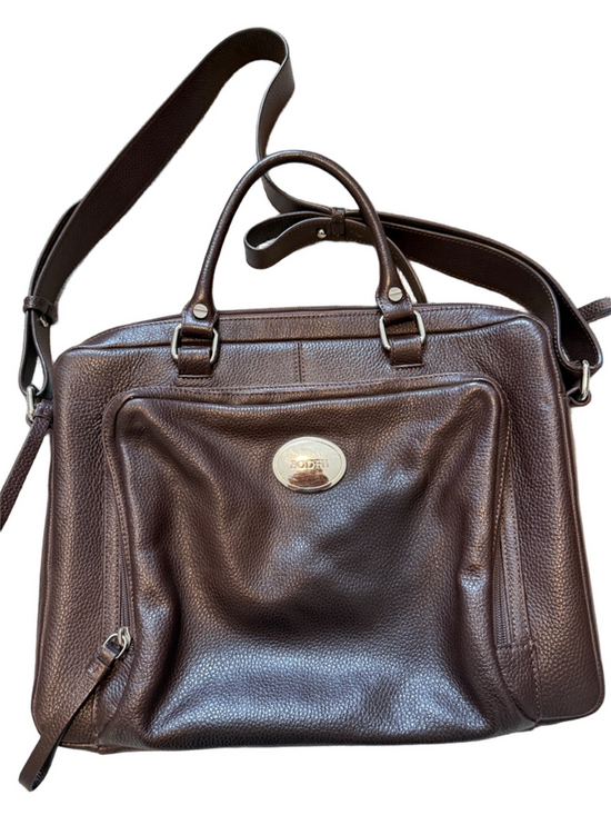 Bodhi Handbags - Bodhi brown pebbled leather laptop bag
